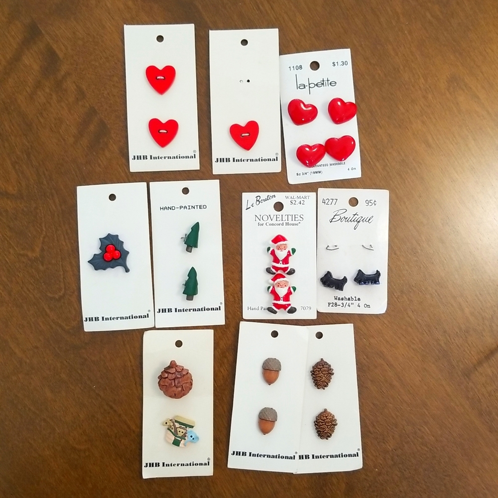 Vintage Holiday Buttons Lot